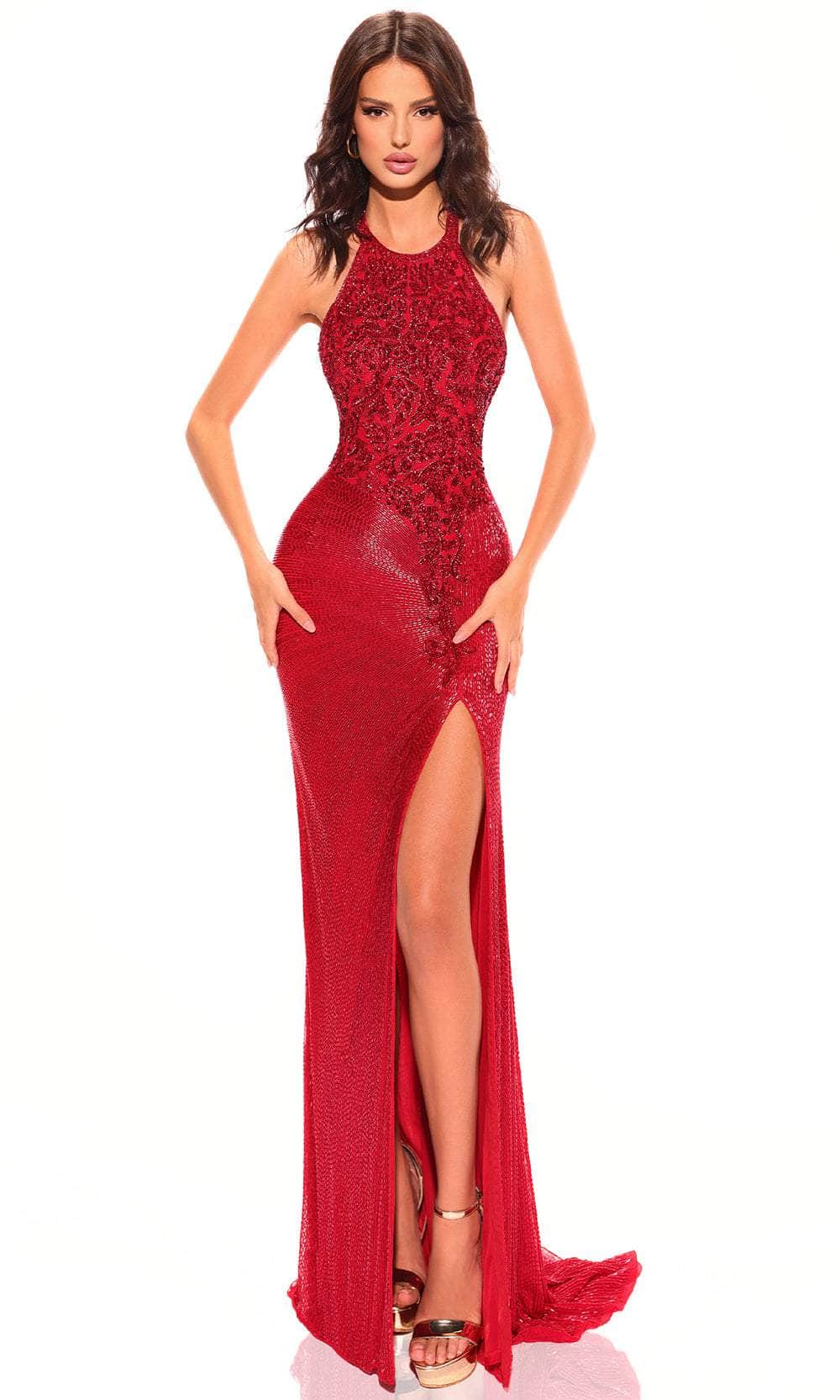 Amarra 94028 - Sheath Evening Dress 4 / Red
