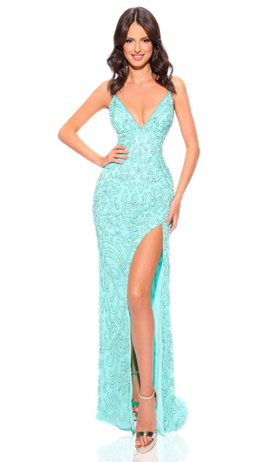 Amarra 94032 - Sweetheart Evening Dress 2 / Aqua