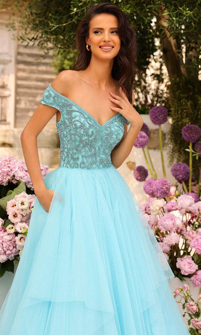 Amarra 94038 - Off-Shoulder A-Line Evening Gown Special Occasion Dress