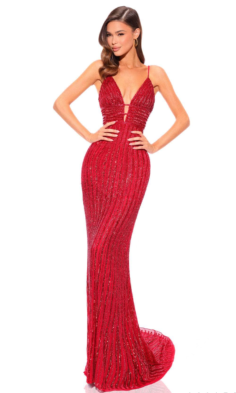 Amarra 94046 - Sheath Evening Dress 4 / Red