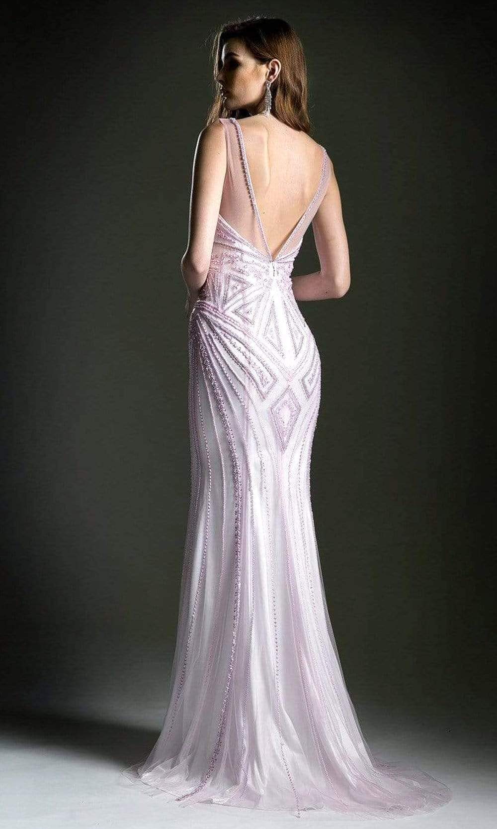 Andrea and Leo - 5154A Embellished Illusion Scoop Neck Trumpet Gown Special Occasion Dress