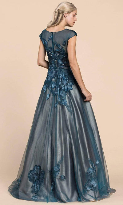 Andrea and Leo - A0081 Floral Metallic Embroidery A-Line Gown Special Occasion Dress