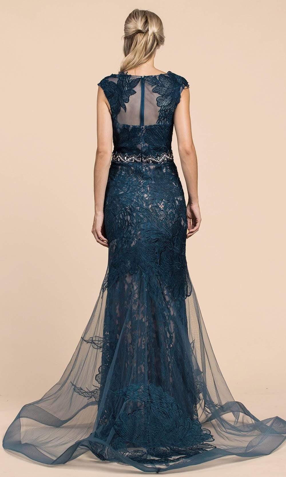 Andrea and Leo - A0225 Sheer Bateau Neck Embroidered Lace Mermaid Gown Mother of the Bride Dresses
