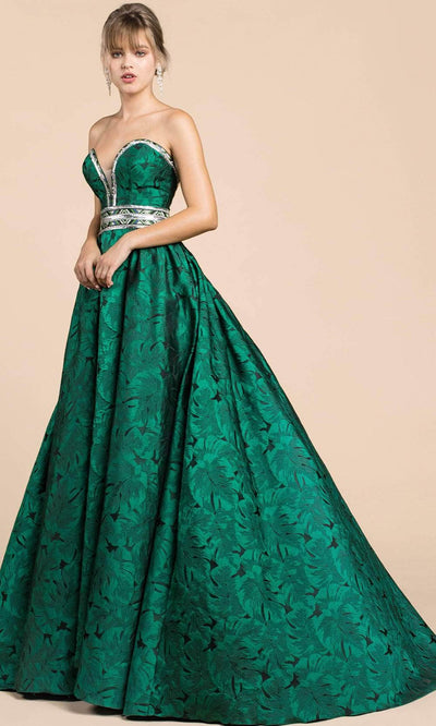 Andrea and Leo A0517 - Strapless Printed Overskirt Evening Gown Prom Dresses