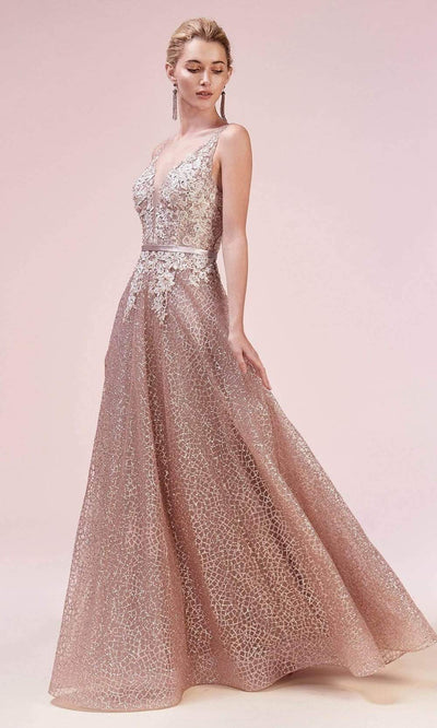 Andrea and Leo - A0568 Lace Applique Glitter Print Dress Bridesmaid Dresses