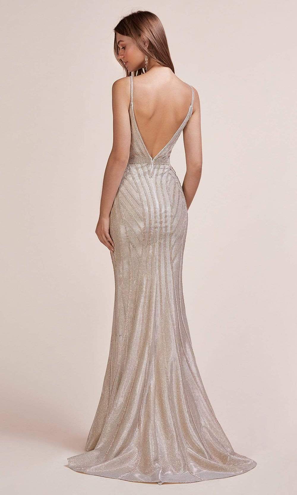 Andrea and Leo - A0646 Embellished V Neck Trumpet Gown Special Occasion Dress