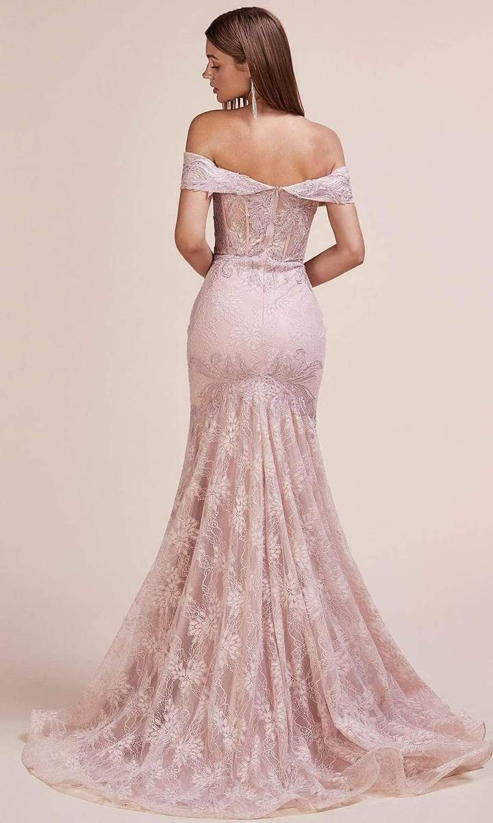Andrea and Leo - A0666SC Sweetheart Off Shoulder Lace Trumpet Dress