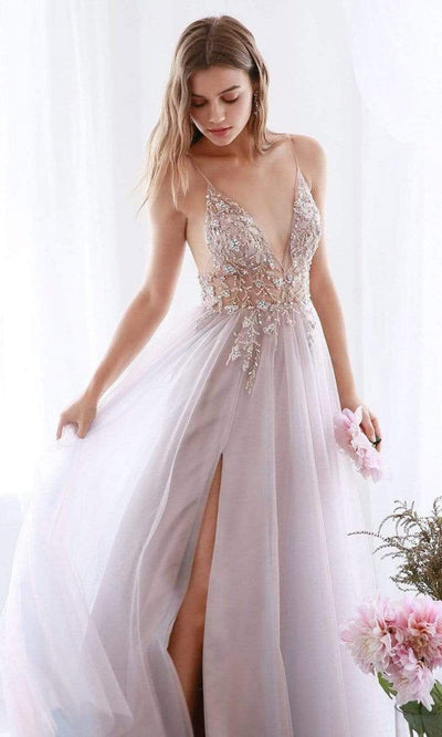 Andrea and Leo - A0672 Illusion Beaded Bodice Tulle A-Line Gown Bridesmaid Dresses