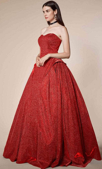 Andrea and Leo A0709 - Strapless Metallic Ballgown Prom Dresses