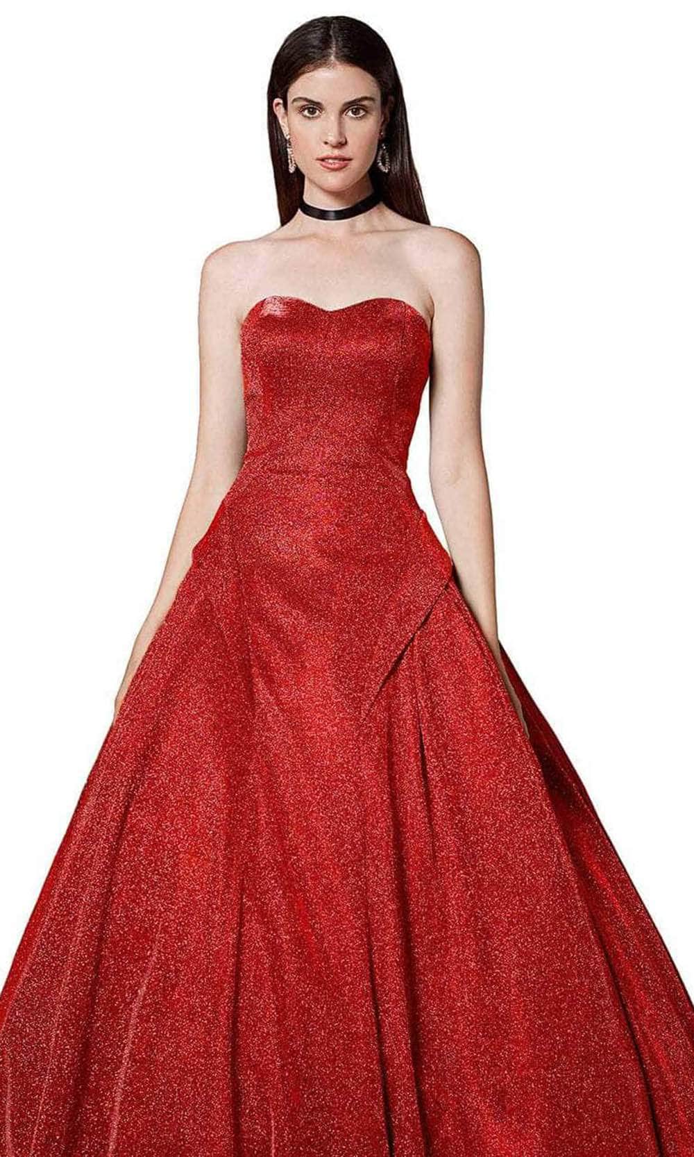 Andrea and Leo A0709 - Strapless Metallic Ballgown Prom Dresses