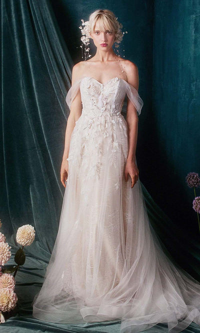 Andrea and Leo - A0822 Applique Off Shoulder A-Line Gown Wedding Dresses