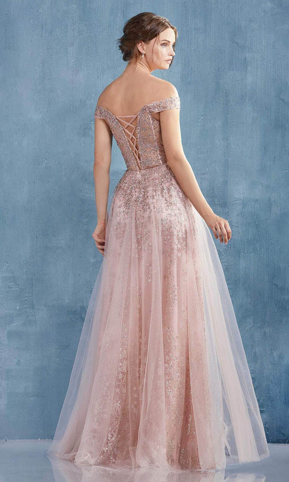 Andrea and Leo A0870 - Off-Shoulder Prom Gown Bridesmaid Dresses 4 /Rose Gold