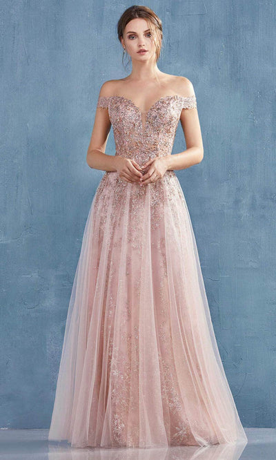 Andrea and Leo A0870 - Off-Shoulder Prom Gown Bridesmaid Dresses 4 /Rose Gold