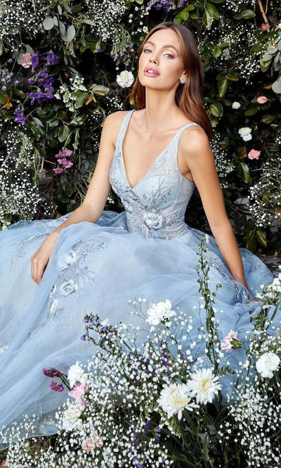 Andrea and Leo - Embroidery-Detailed A-Line Gown A0893SC