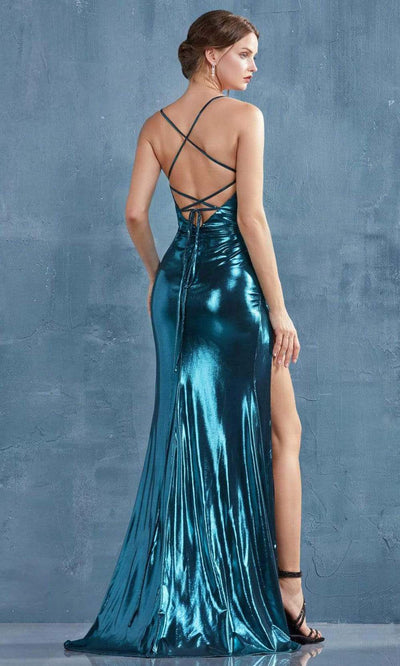 Andrea and Leo - A0921 Versatile Spaghetti Strap Metallic Fitted Gown Prom Dresses