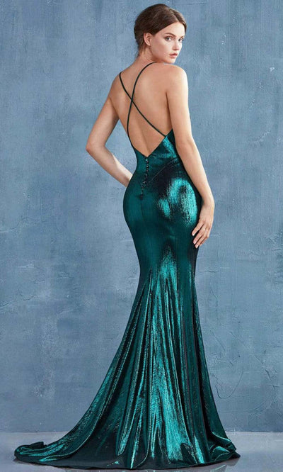 Andrea and Leo - A0937 Sleeveless Open Back Metallic Lame Fitted Gown Bridesmaid Dresses