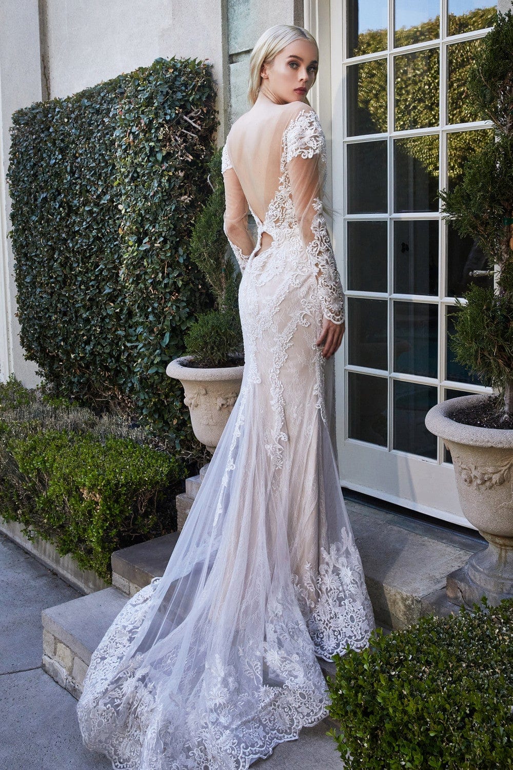 Andrea and Leo - A1022 Embroidered Lace Sheer Bridal Dress Wedding Dresses
