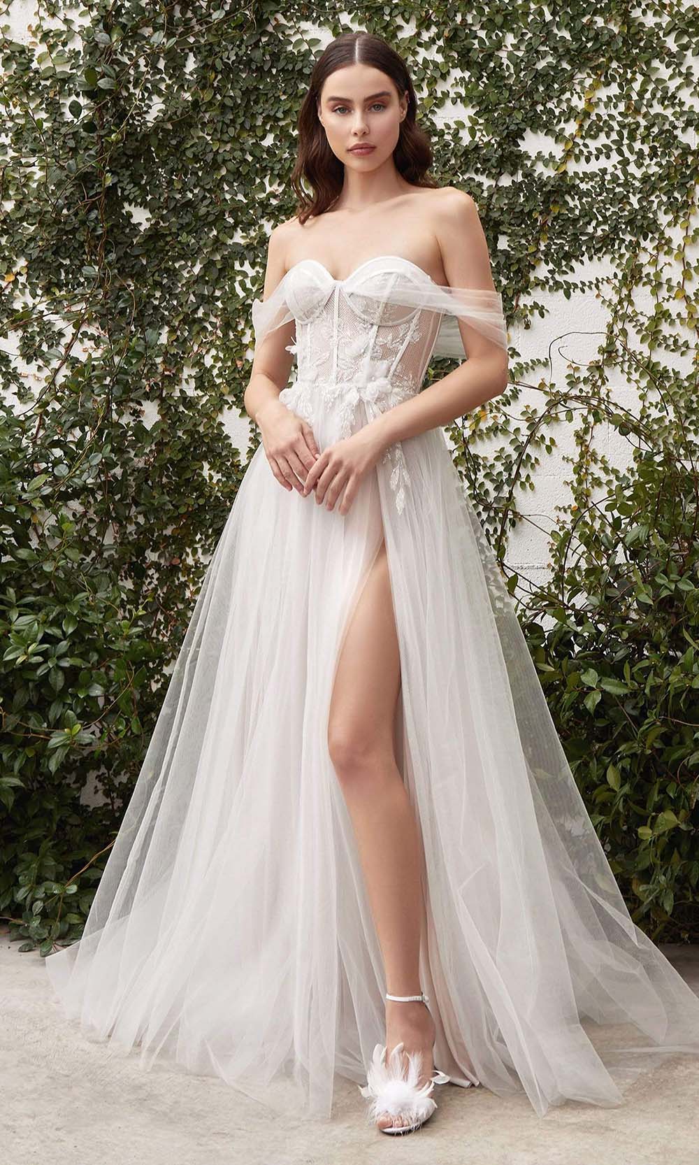 Andrea and Leo - A1036W Applique Corset Bridal Gown Bridal Dresses 2 / Off White