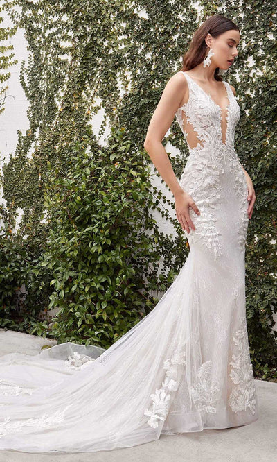 Andrea and Leo - A1072W Lace Applique Mermaid Bridal Gown Bridal Dresses 2 / Off White