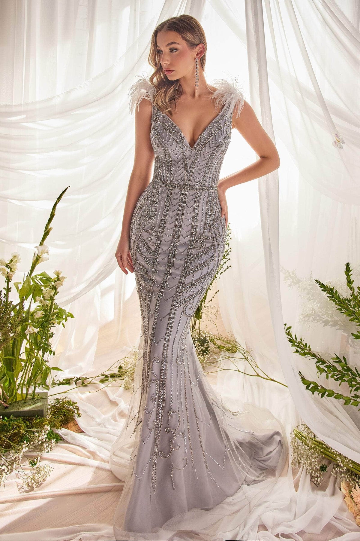 Andrea and Leo - Mermaid Gown A1094 In Silver