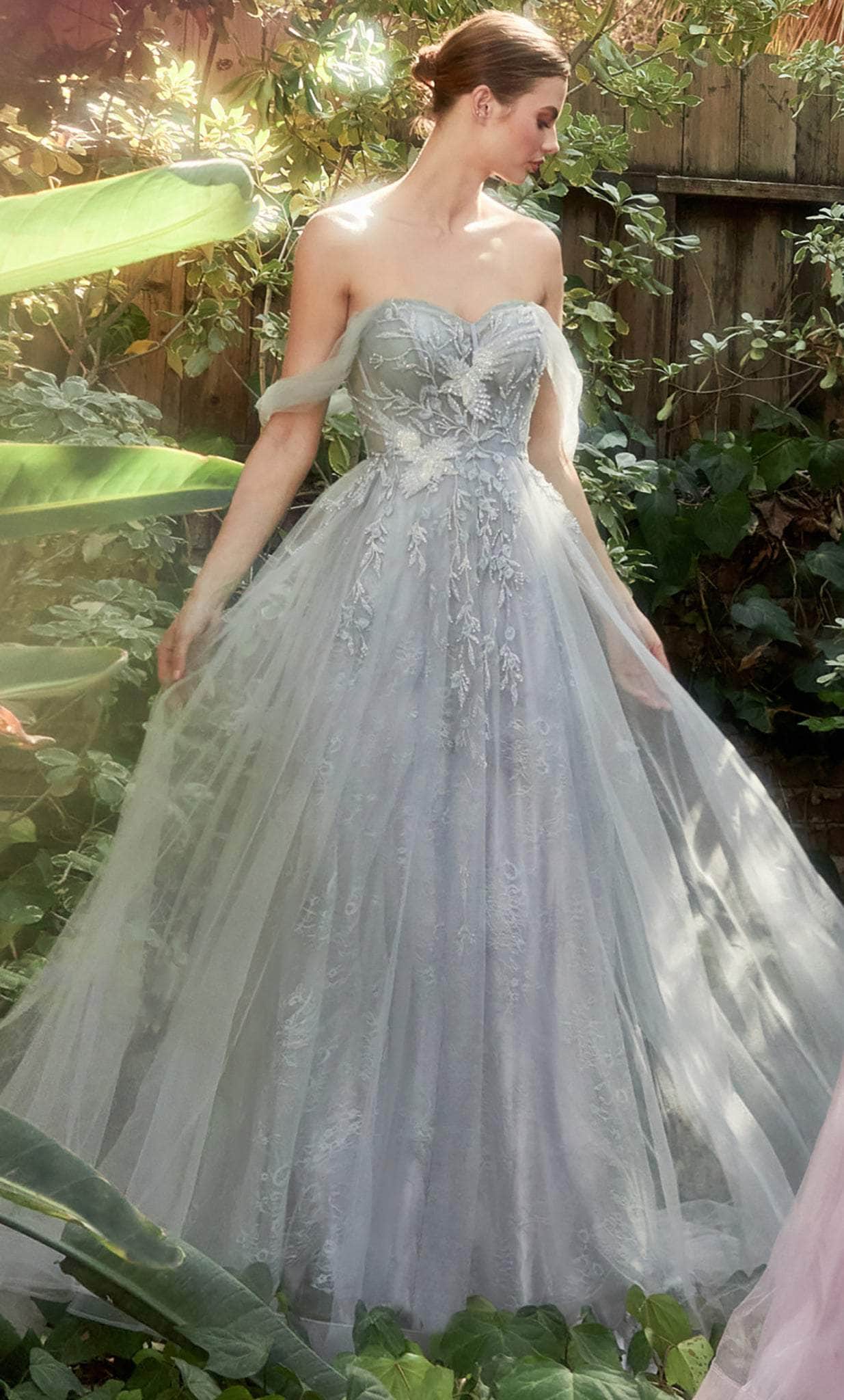 Andrea and Leo - Embroidered Gown A1149 In Gray