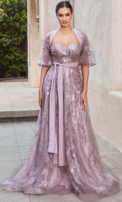 Andrea and Leo A1174 - Strapless Beaded Ballgown With Shawl Special Occasion Dress 2 / Mauve