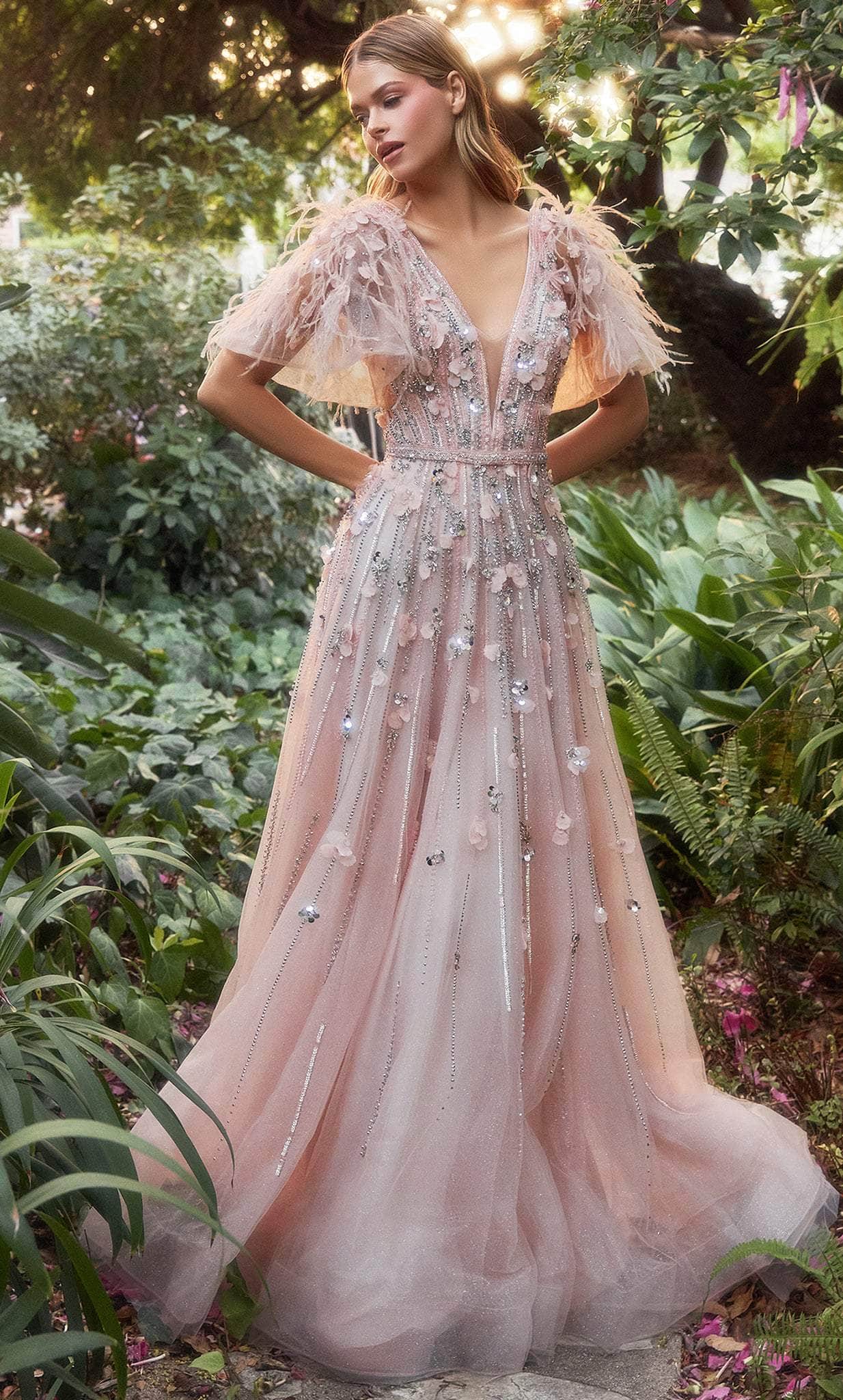 Andrea and Leo A1176 - Enchanting Embellished A-line Gown Special Occasion Dress 2 / Blush