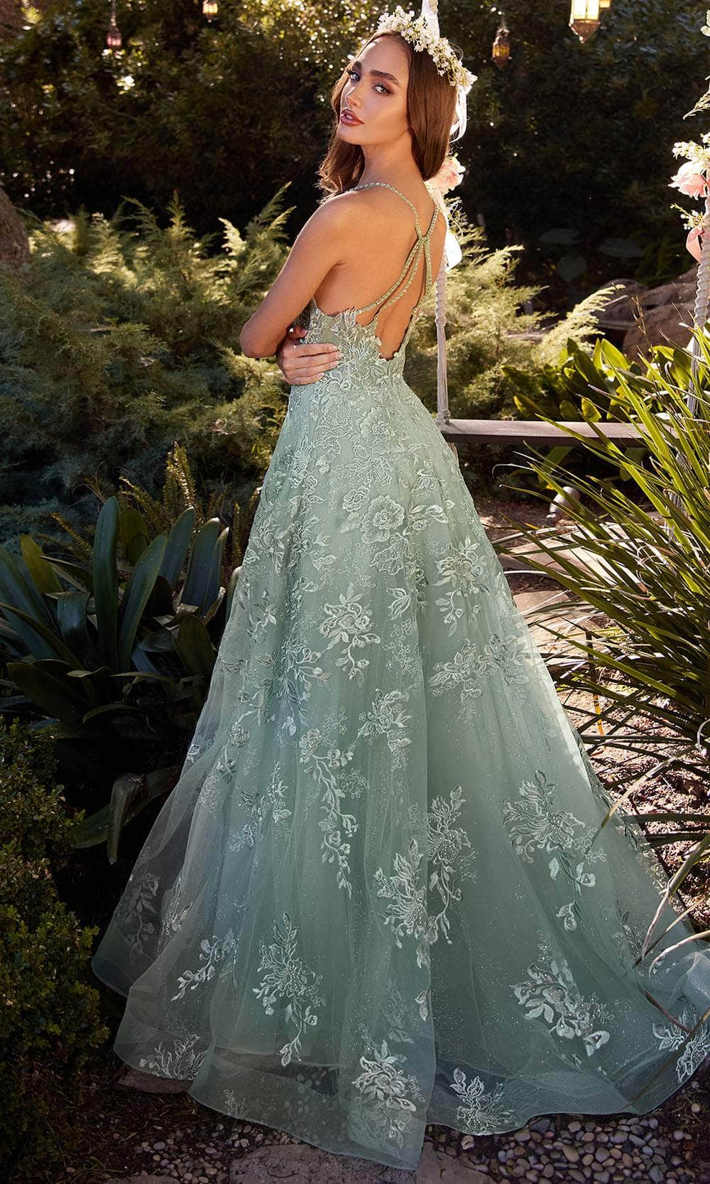 Andrea And Leo A1248 - Embroidered Scoop Gown