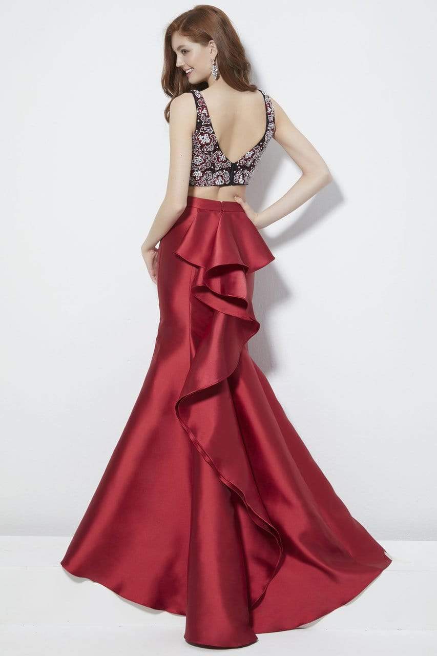 Angela & Alison - 81005 Two-Piece Jewel Ornate Bodice Trumpet Gown Special Occasion Dress
