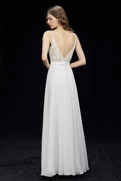 Angela & Alison - 81007 Floral Lattice Beaded Draping Chiffon Gown Special Occasion Dress