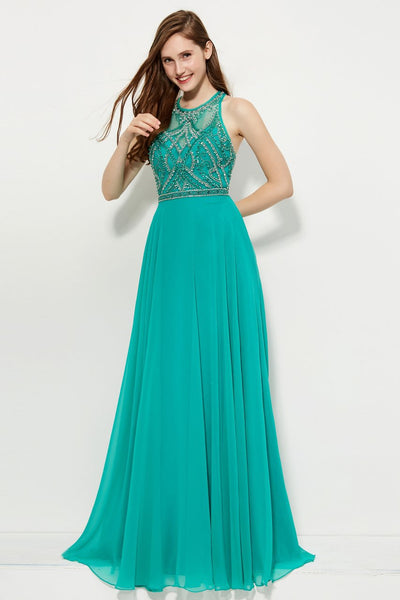 Angela & Alison - 81027 Sleeveless Adorned Illusion Bodice Gown Special Occasion Dress