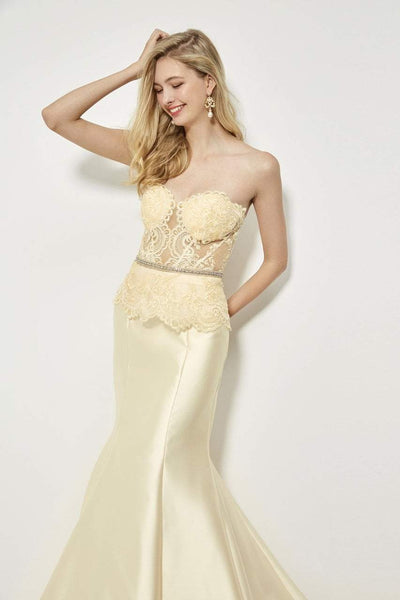 Angela & Alison - 81028 Sheer Strapless Mermaid Gown Special Occasion Dress