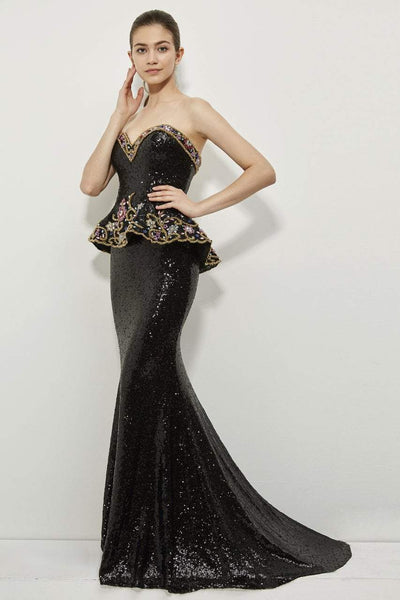 Angela & Alison - 81052 Strapless Peplum Evening Gown Special Occasion Dress