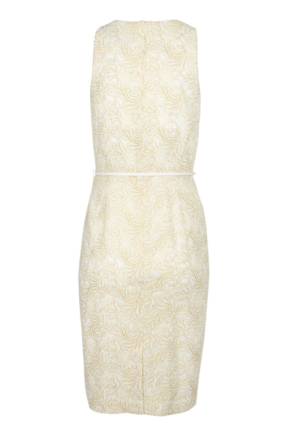 Adrianna Papell - AP1D100569 Sleeveless V-Neck Embroidered Dress In White