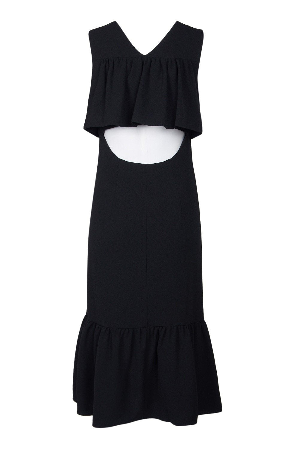 Adrianna Papell - AP1D100650 Ruffle Paneled Hem Sheath Dress In Black
