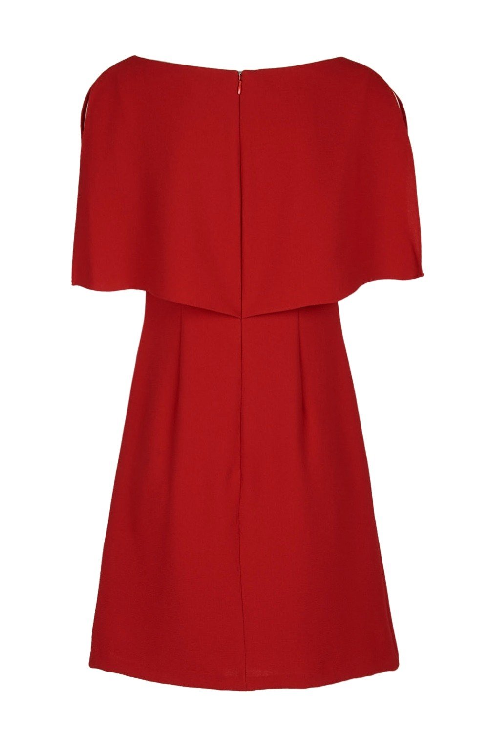 Adrianna Papell - AP1D100716 Popover Cape Crepe Shift Dress in Red