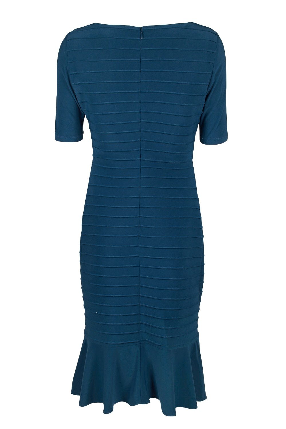Adrianna Papell - AP1D103506 Bateau Ribbed Jersey Sheath Dress In Blue
