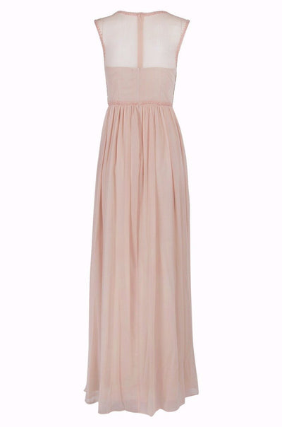 Adrianna Papell - AP1E200175 Bejeweled Semi-Sweetheart Chiffon Dress in Pink and Neutral