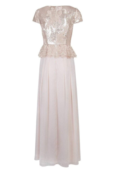 Adrianna Papell - AP1E203408 Embroidered and Sequined Chiffon Dress in Pink