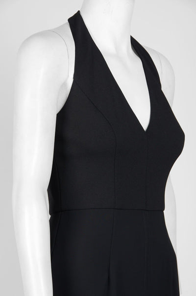 Adrianna Papell - AP1E205170 Sleeveless Halter V-neck Jumpsuit In Black