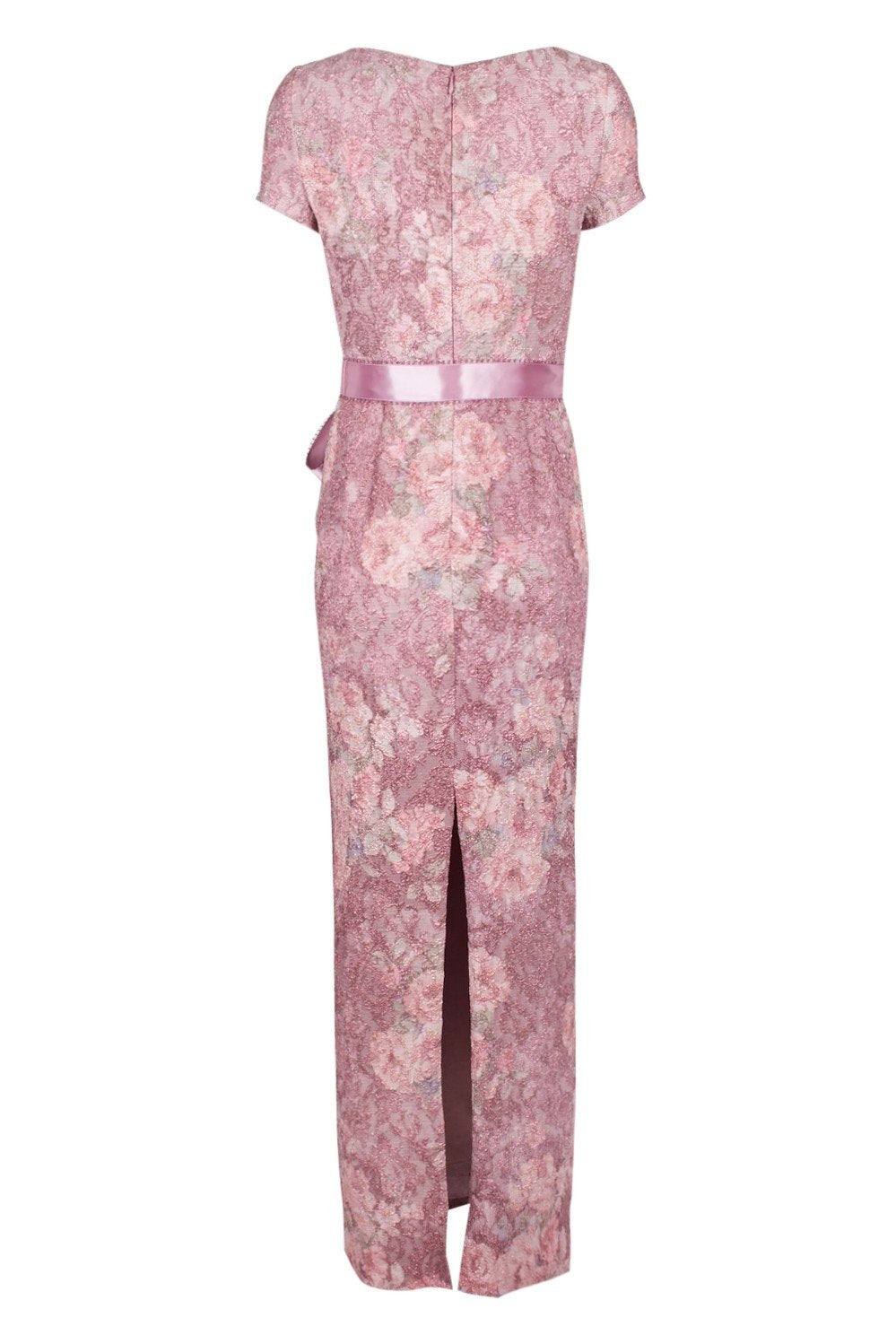 Adrianna Papell - AP1E205696 Floral Metallic Jacquard Column Dress In Pink