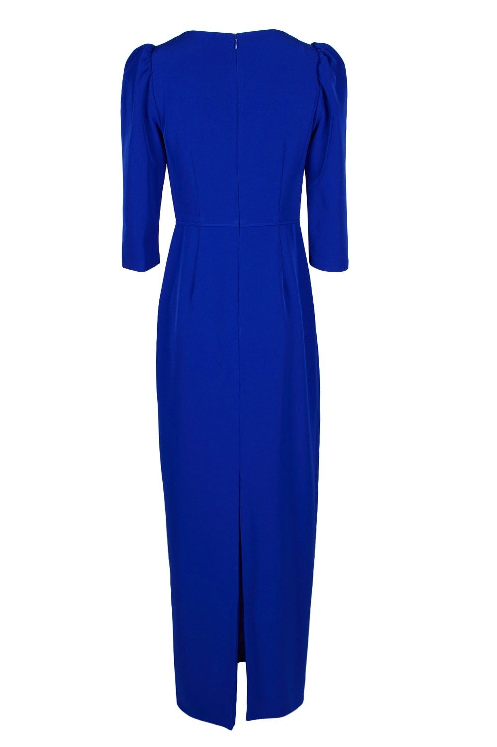 Adrianna Papell - AP1E205893 Asymmetric Neck Crepe Column Dress In Blue
