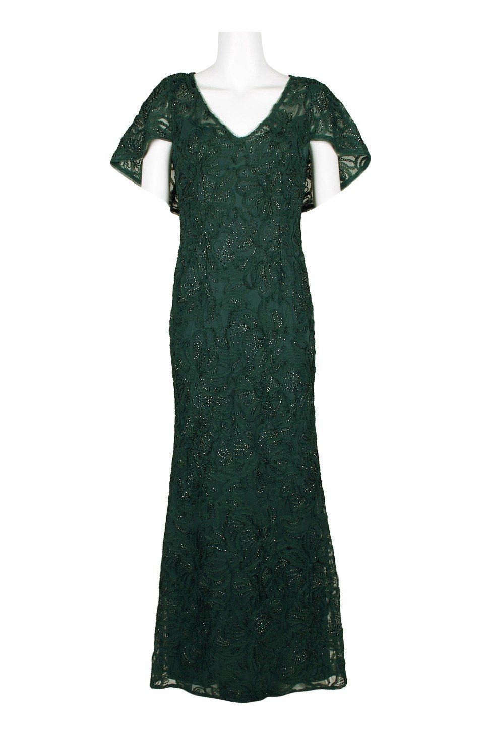 Adrianna Papell - AP1E206303 Embellished Lace Trumpet Dress In Green