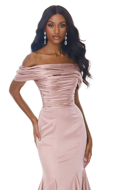 Ashley Lauren - 11023 Ruched Off Shoulder Trumpet Dress Evening Dresses