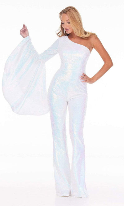 Ashley Lauren - 11047 One Shoulder Bell Sleeve Full Sequin Jumpsuit Evening Dresses