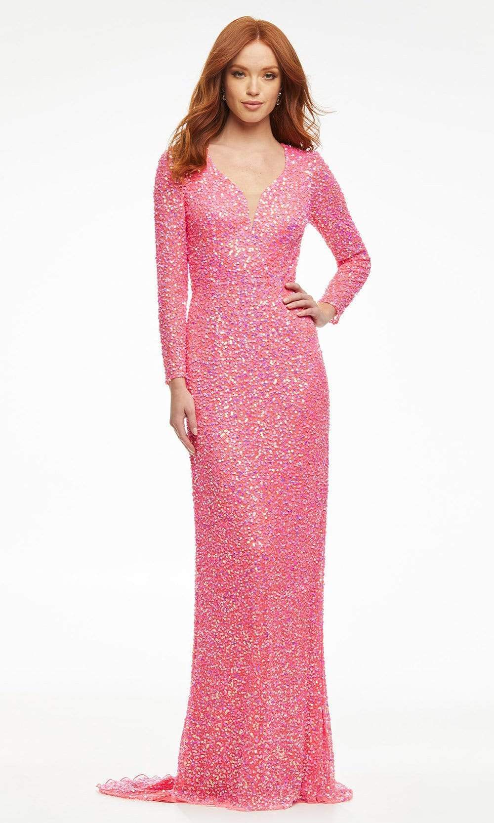 Ashley Lauren - 11080 Sequin Sheath Evening Dress Evening Dresses 0 / Hot Pink