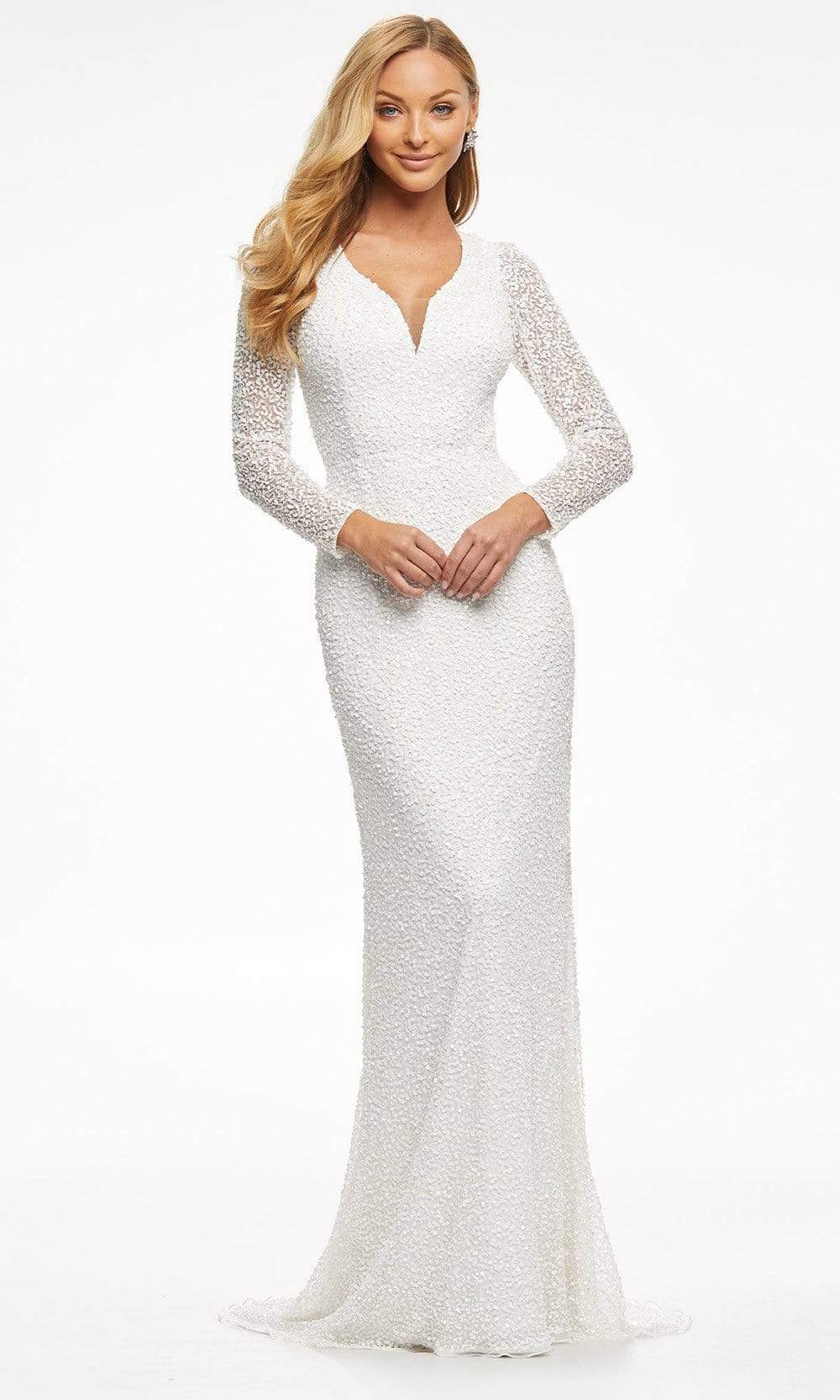 Ashley Lauren - 11080 Sequin Sheath Evening Dress Evening Dresses 0 / Ivory