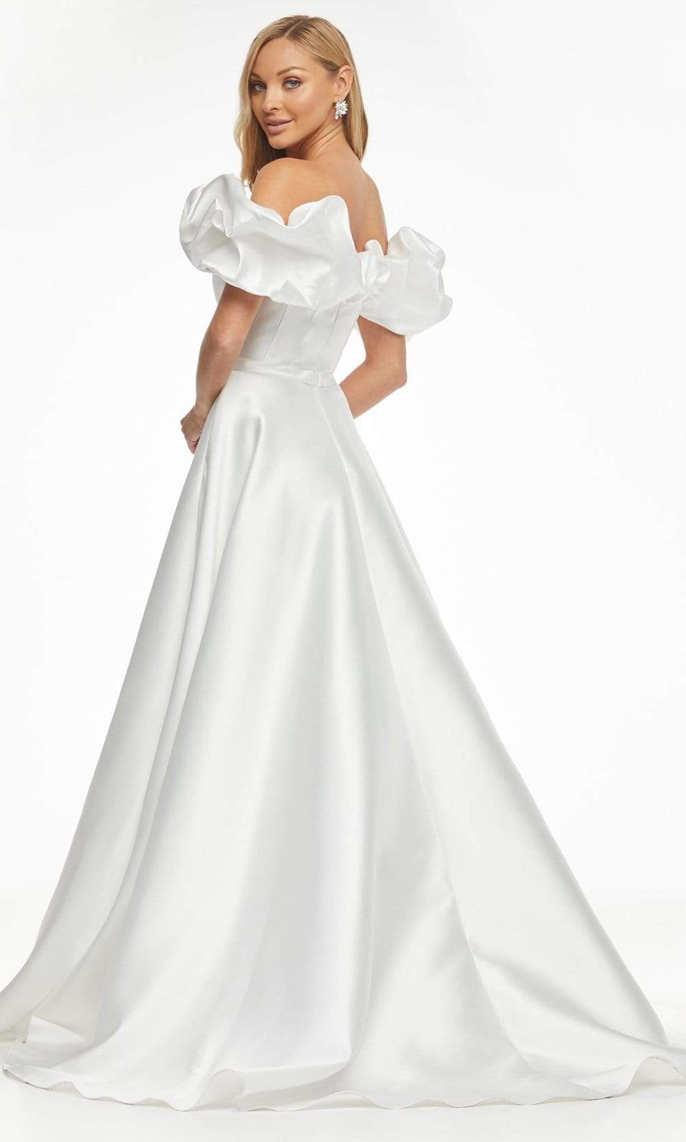 Ashley Lauren - 11096 Ruffled Off Shoulder Mikado Ballgown Bridal Dresses
