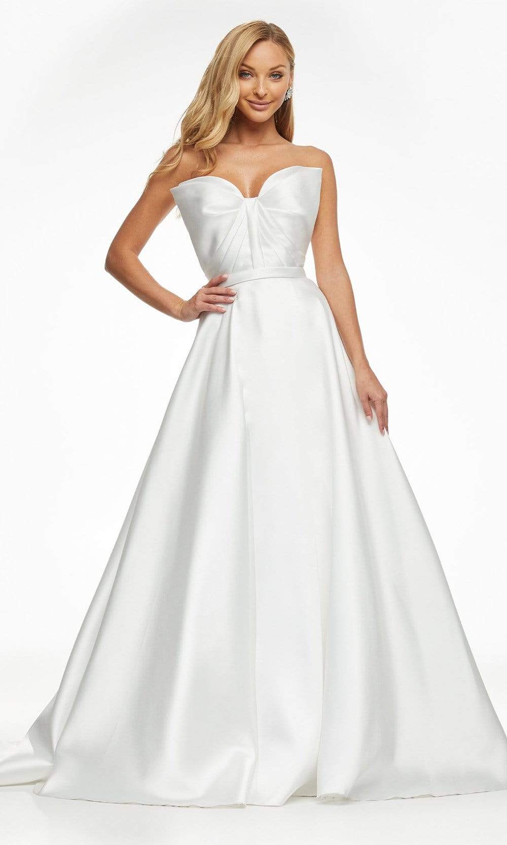 Ashley Lauren - 11097 Bow Accent Strapless Bodice Mikado Ballgown Wedding Dresses