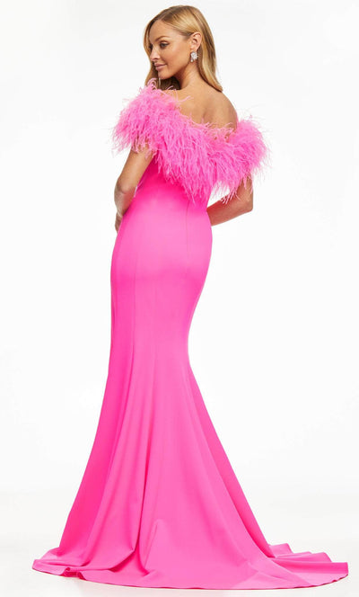 Ashley Lauren 11101 - Feathered Sleeve Mermaid Evening Gown Evening Gown